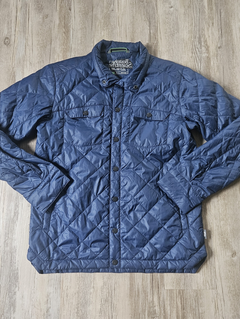 Stio Men's Skycrest Navy Quilted Snap Up Shirt Jacket Small Outdoor Hiking